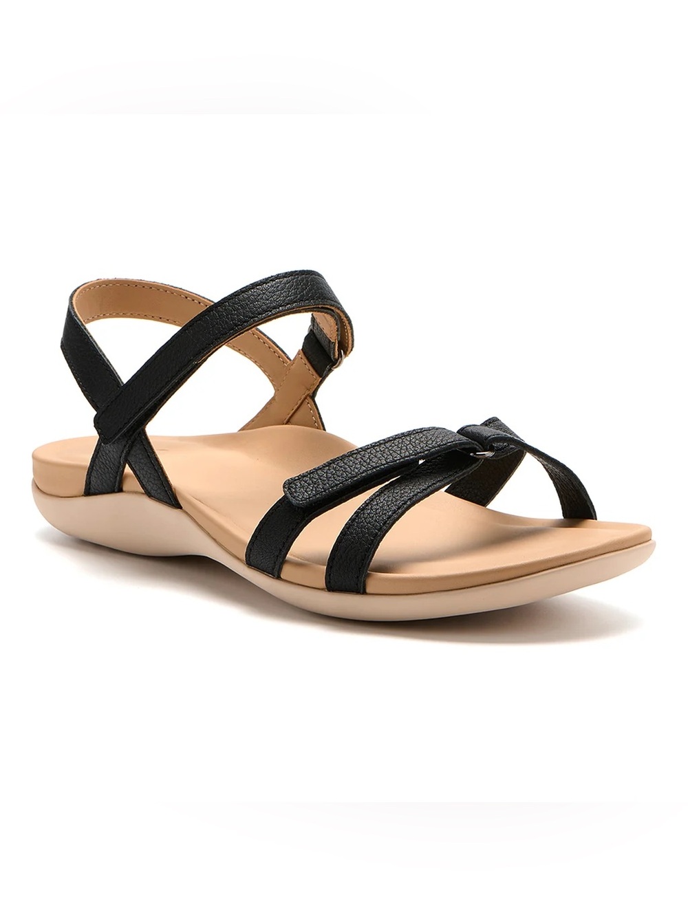 NWOT Abeo Black Strappy Cross-Over Sandal size 7